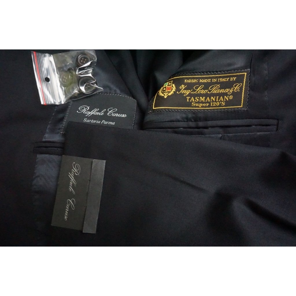 Raffaele Caruso Sartoria Dark Blue Loro Piana 120s 2pc Suit Jacket Pants 44r New